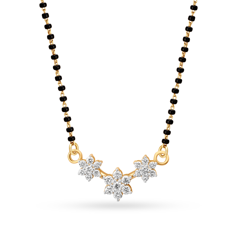 

Triad of Flowers Diamond Mangalsutra