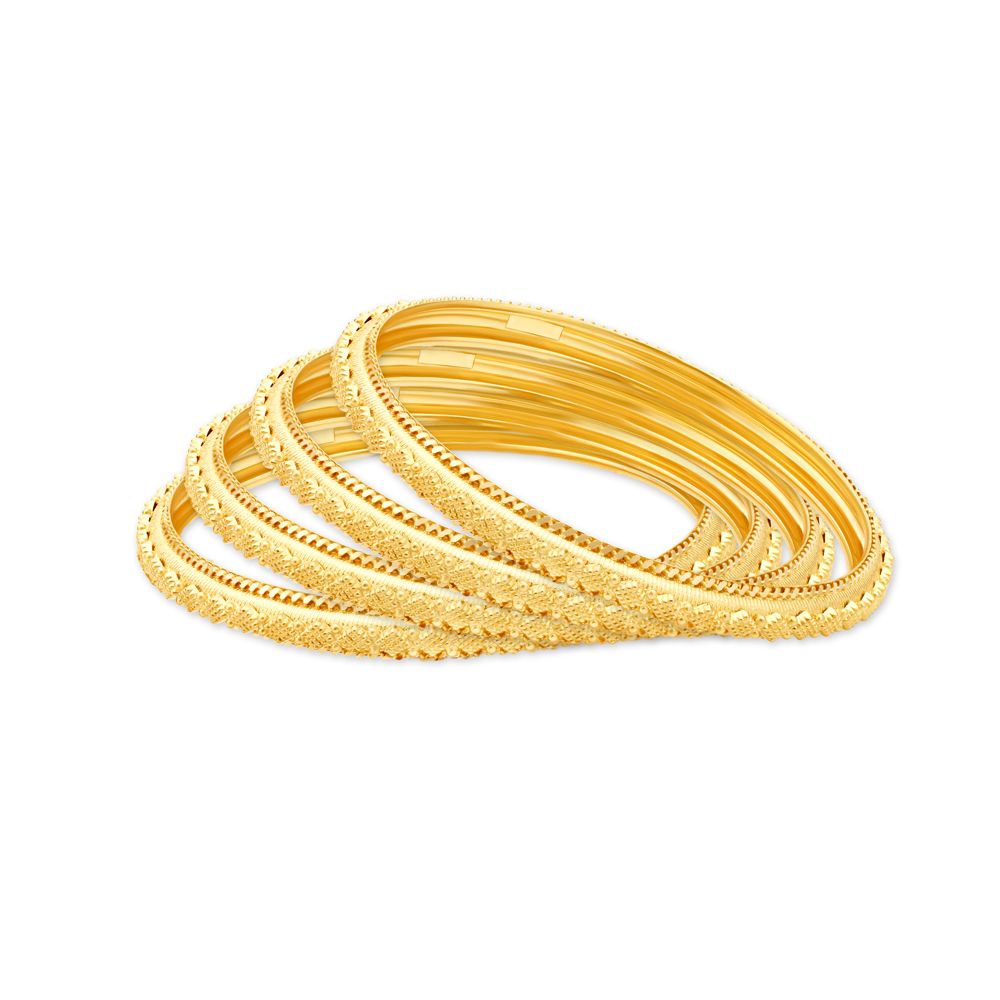 Ornate Delight Gold Bangles