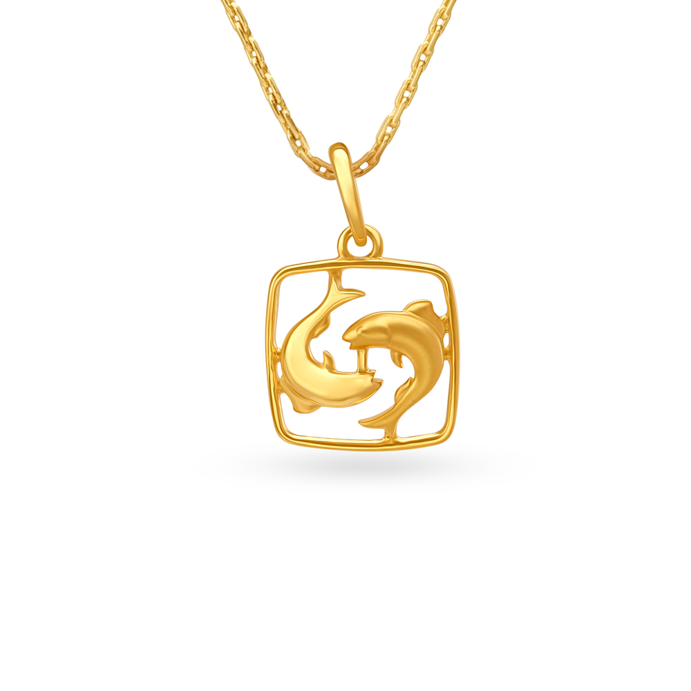 Pisces Symbol Gold Pendant