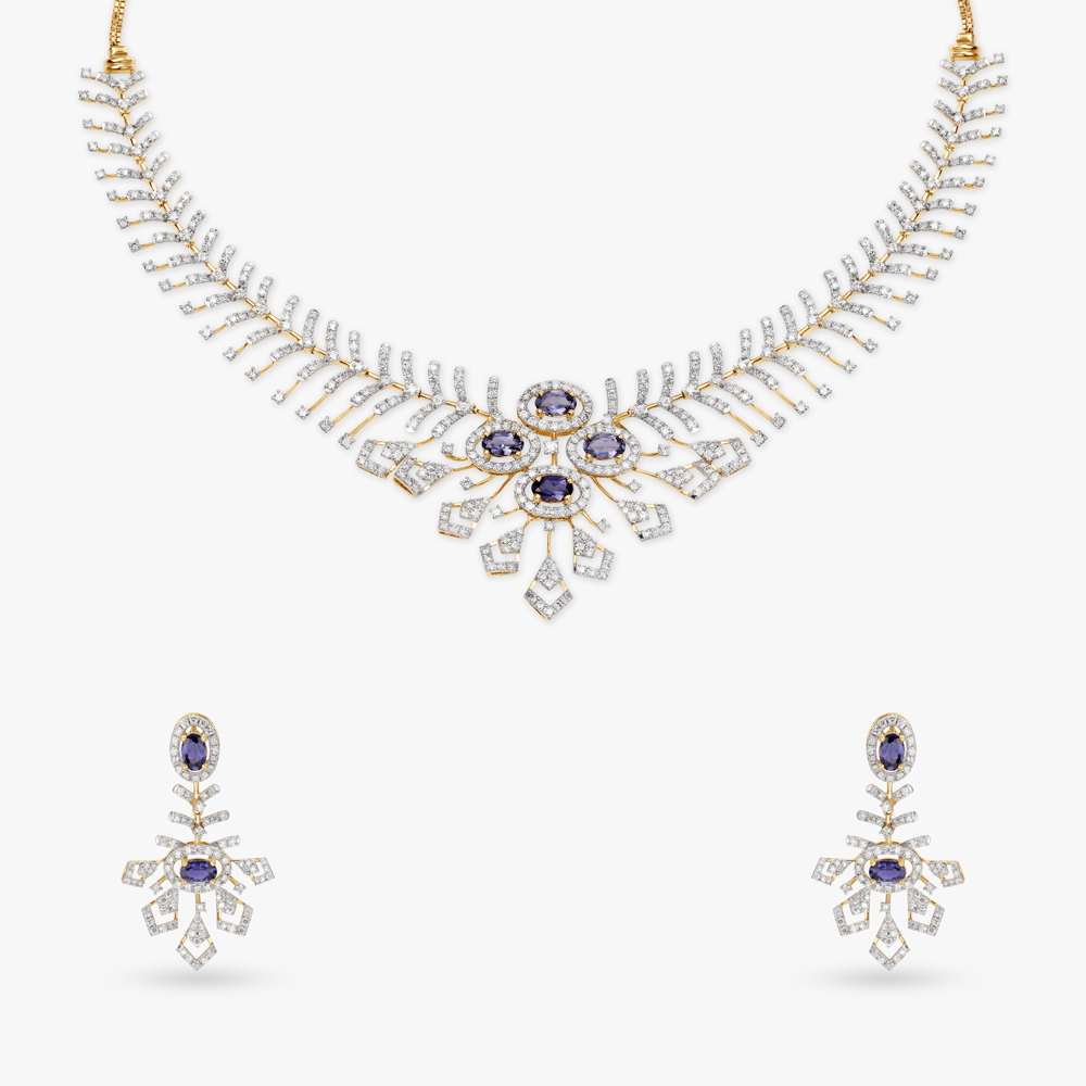 Ornate Opulence Natural diamond Necklace Set