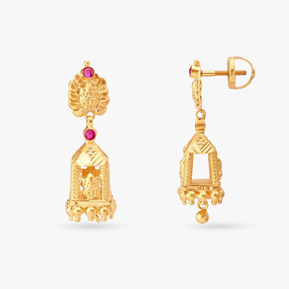 

Traditional Gold Jhumka Earrings