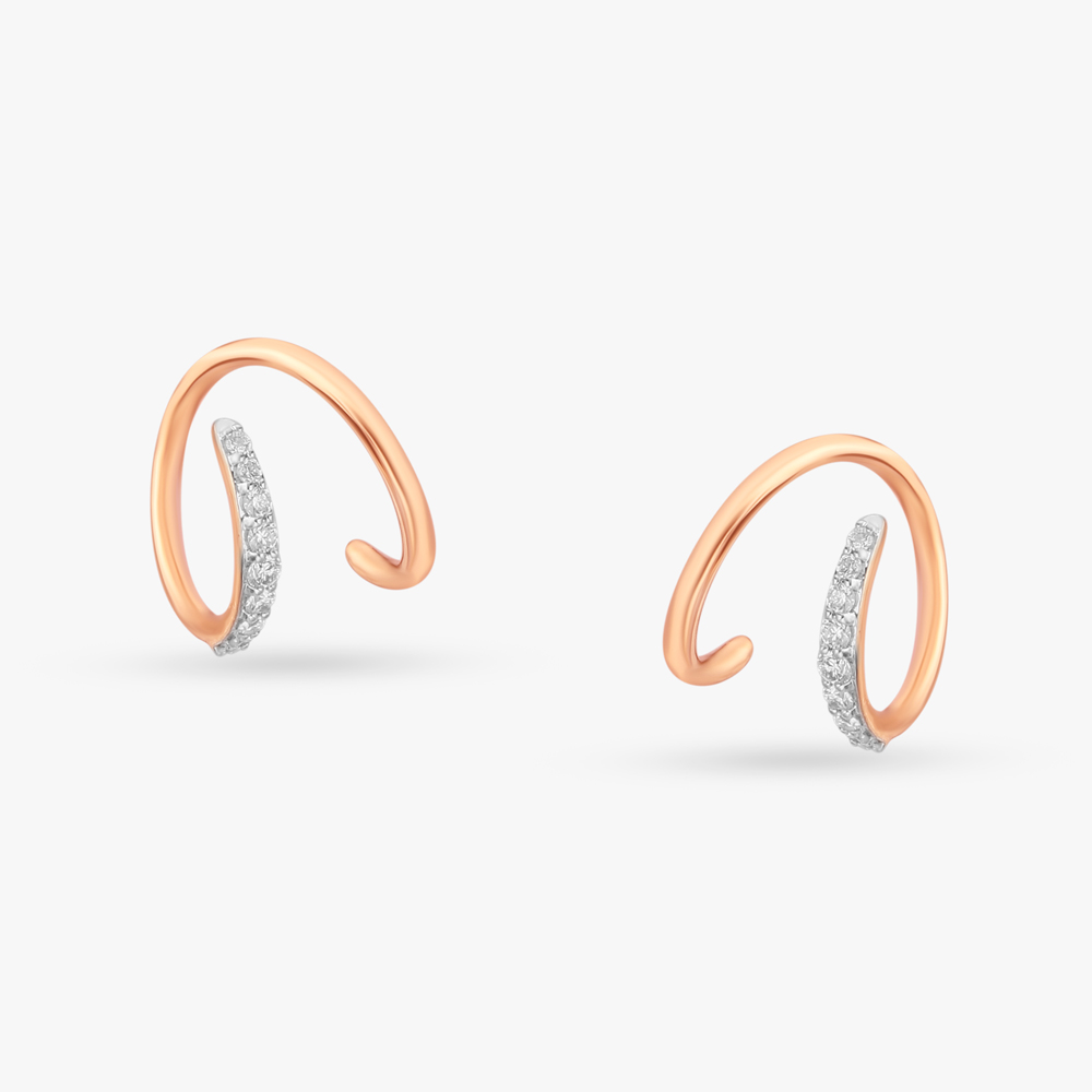 Curvaceous Diamond Hoop Earrings