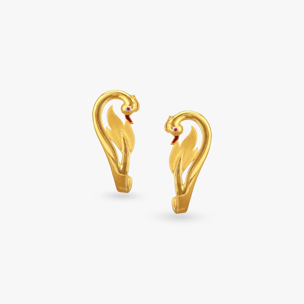 Scroll Whirl Gold Stud Earrings