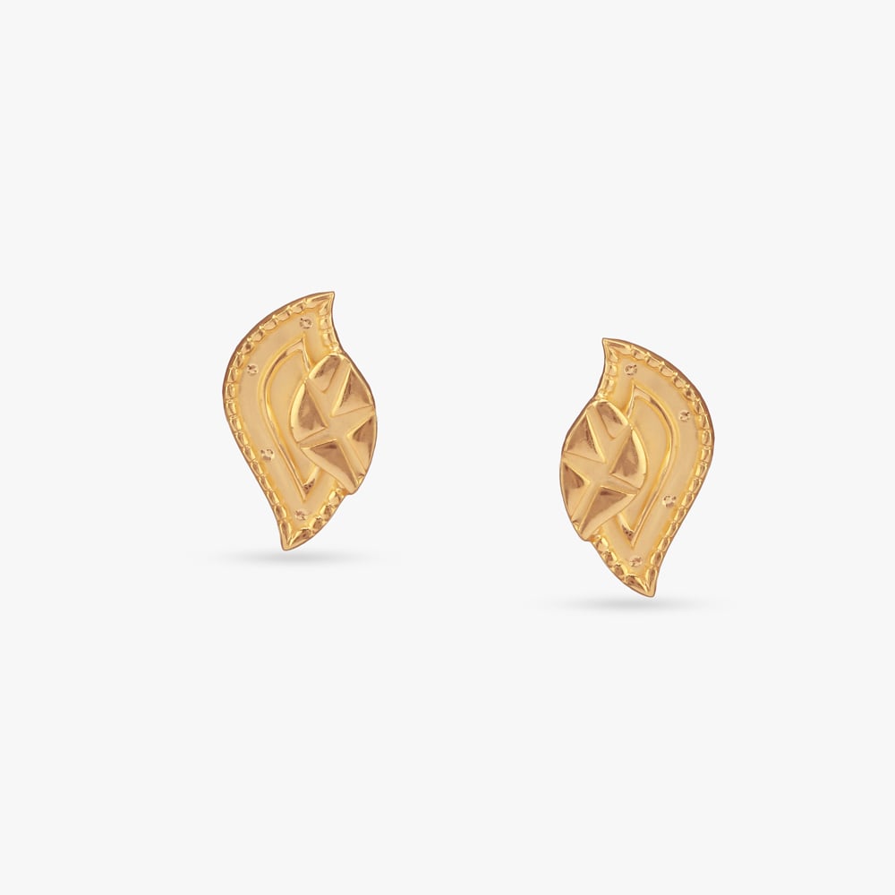 Paisley Pop Gold Stud Earrings