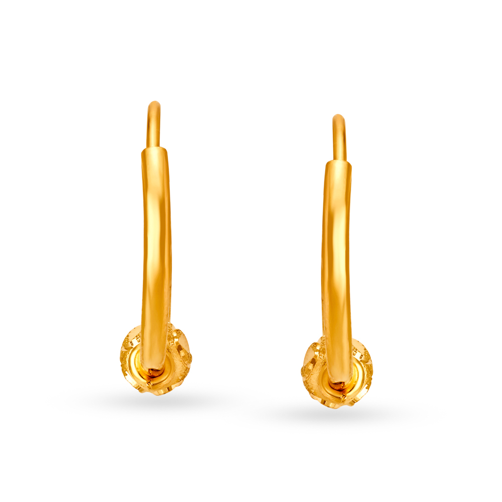 Dainty Beaded Gold Hoop Earrings