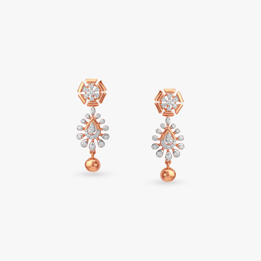 Bloom Swing Diamond Drop Earrings