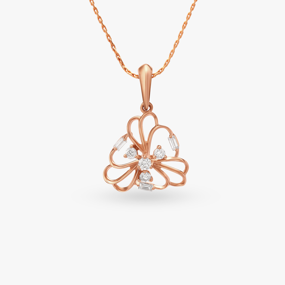 Whimsically Floral Diamond Pendant