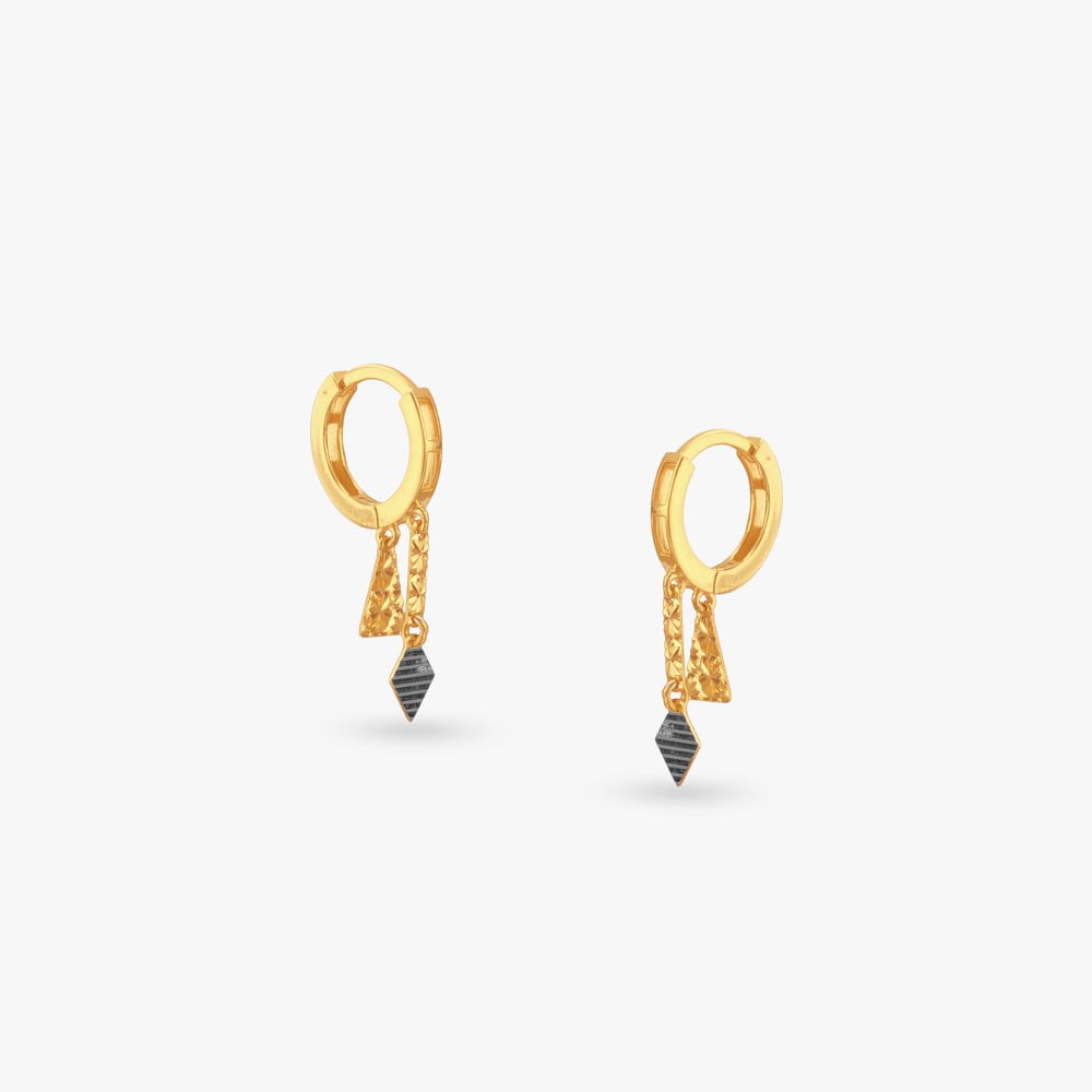 Geo Glint Gold Hoop Earrings