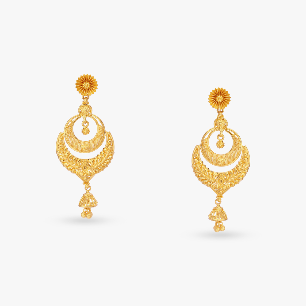 Ornate Gold Drop Earrings
