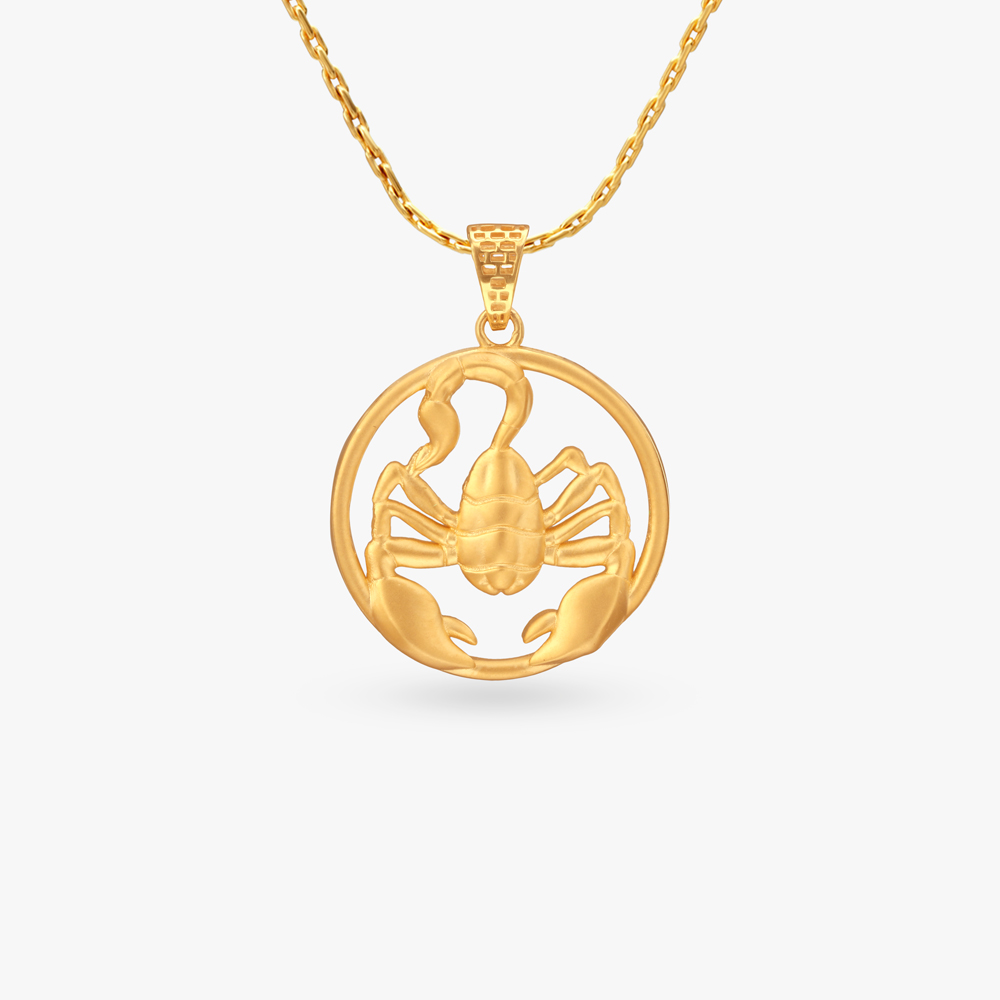 Scorpio Zodiac Gold Pendant