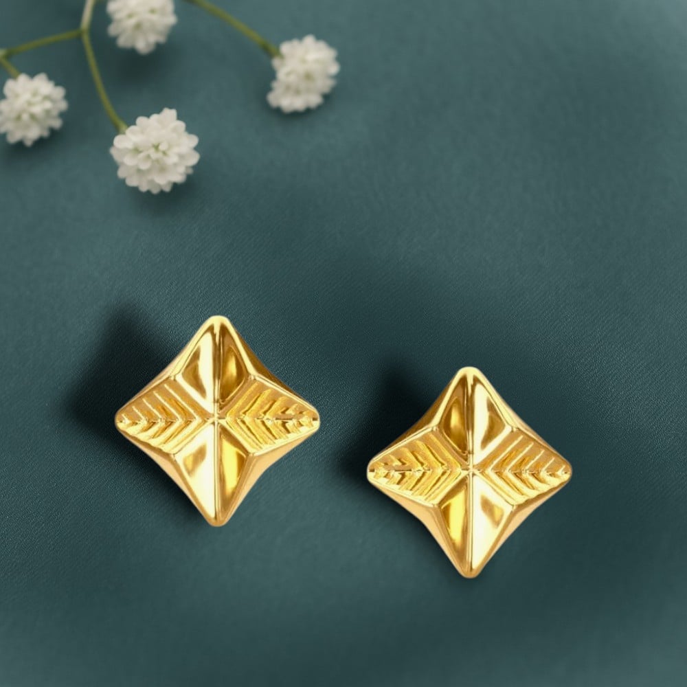 Chic Geometric Gold Stud Earrings