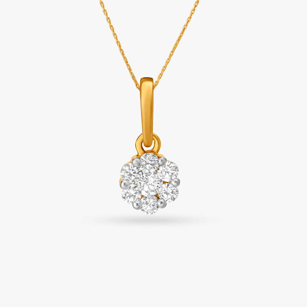 Classic Floral Motif Diamond Pendant