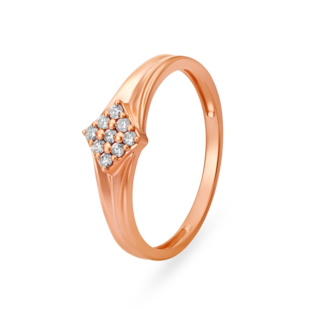 Glamorous Rose Gold and Diamond Finger Ring