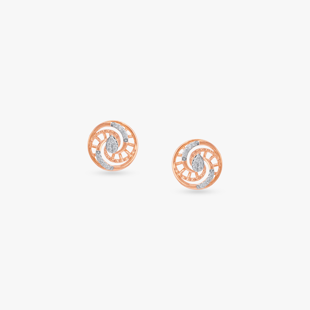 Cosmic Orbit Diamond Stud Earrings