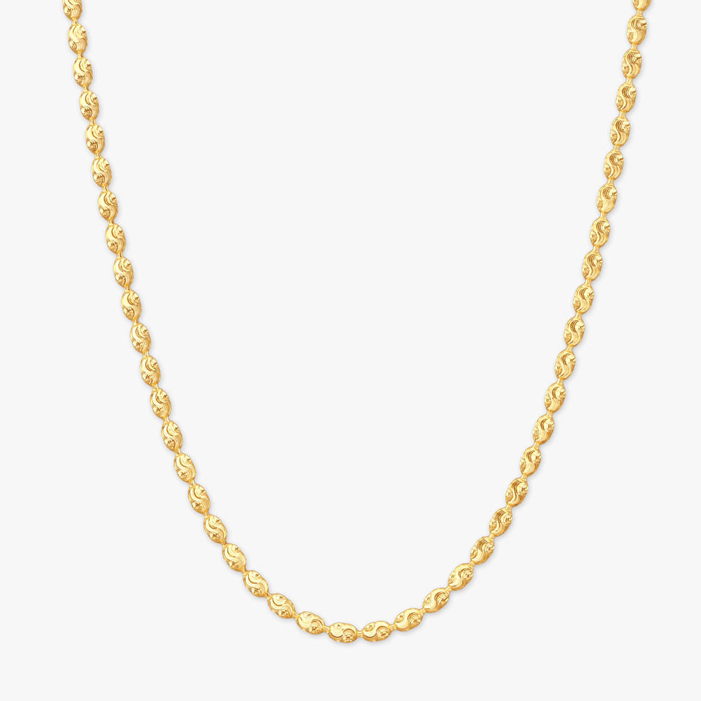 Engraved Link Gold Chain for Men