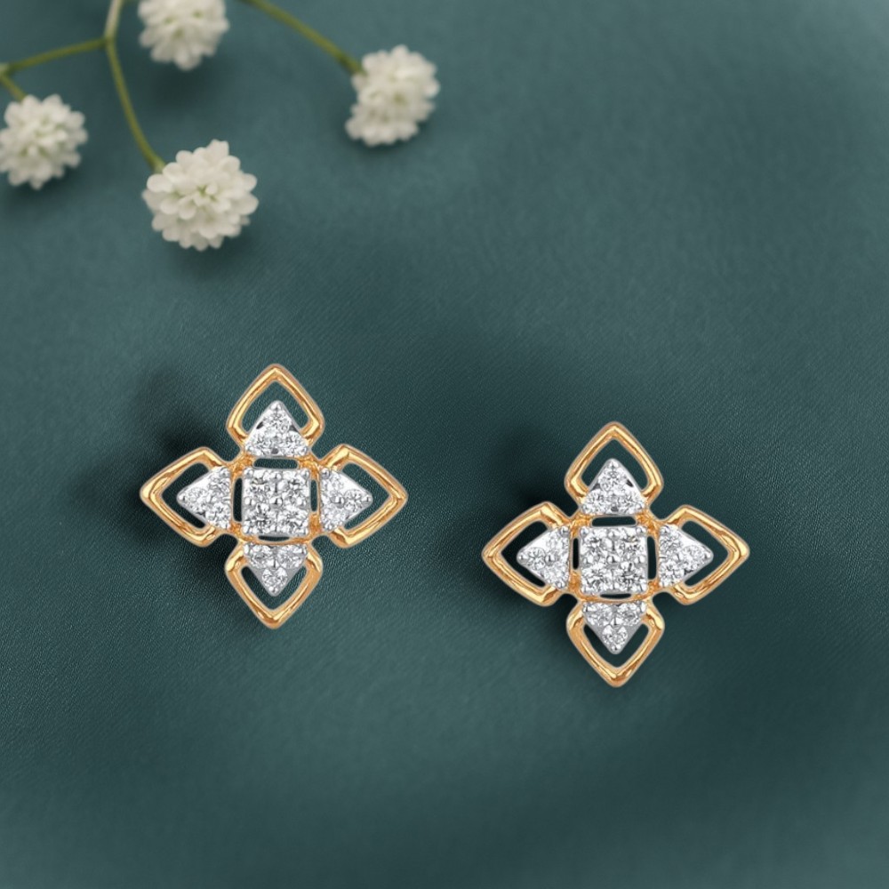 Symmetry Glow Diamond Stud Earrings
