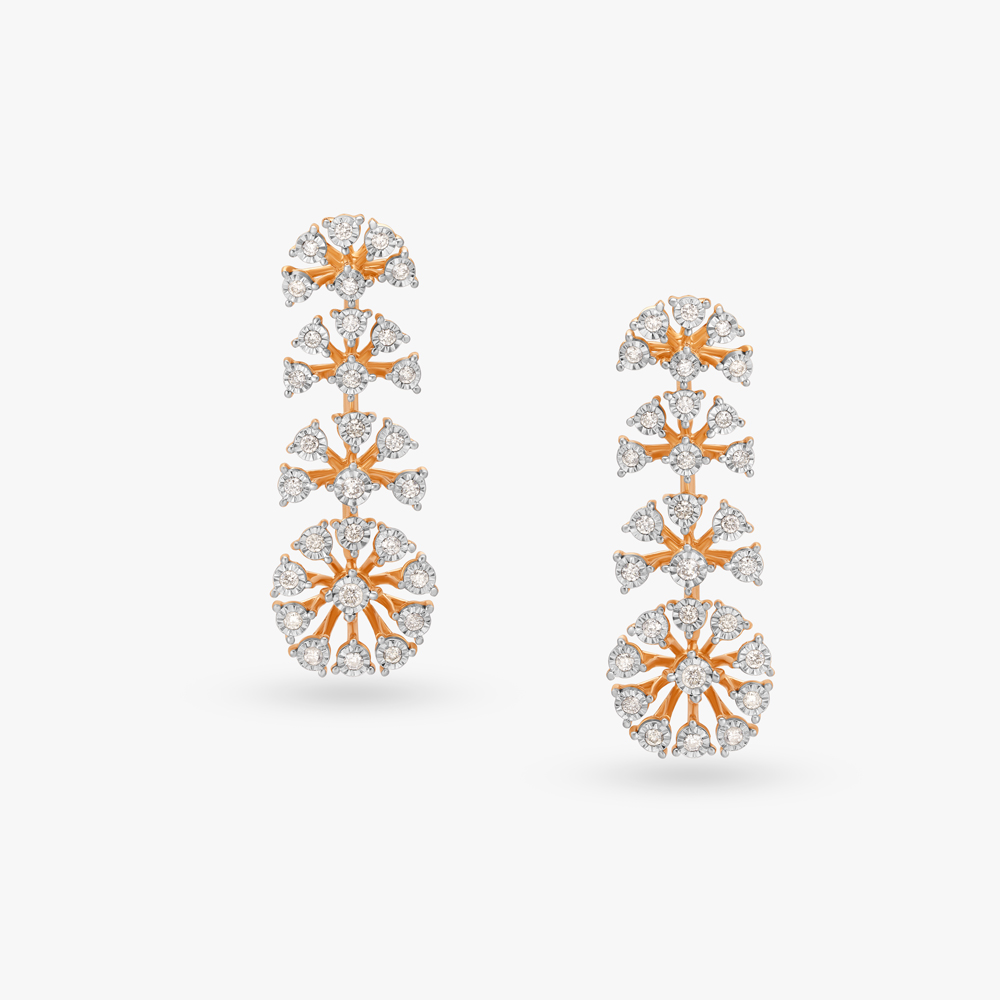 Contemporary Grace Diamond Drop Earrings