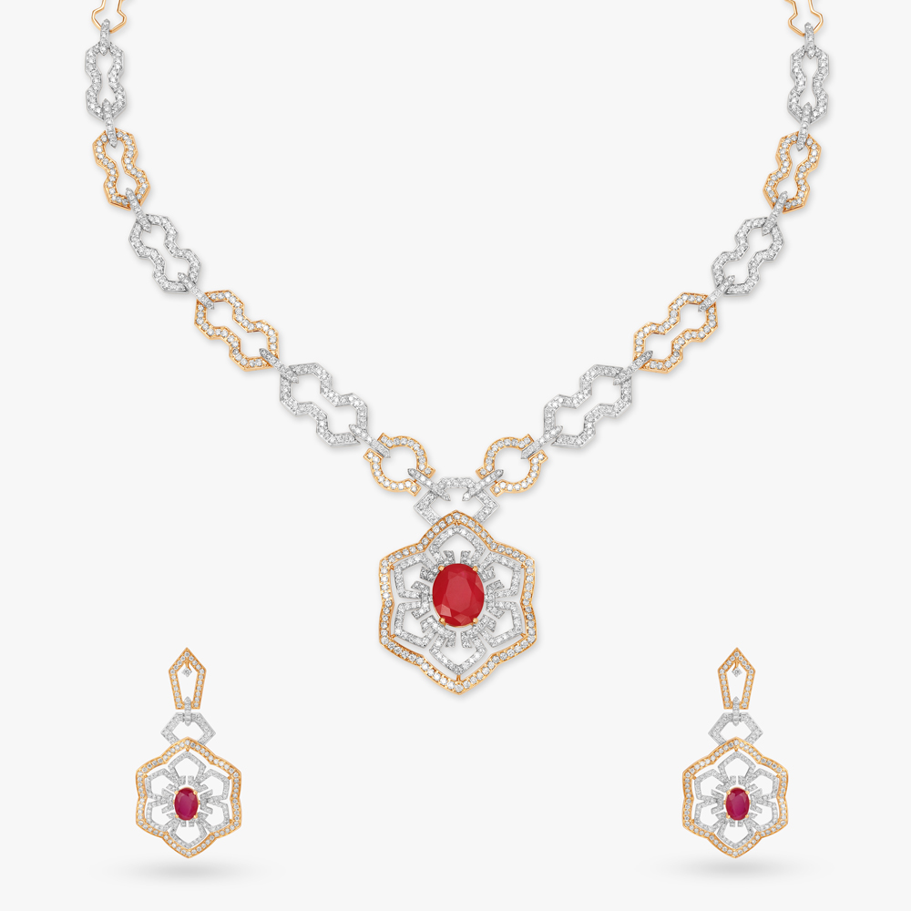 

Symbol of Royalty Natural diamond Necklace Set