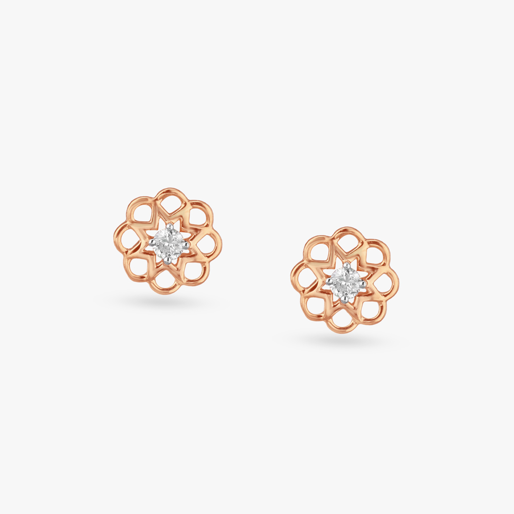 Little Blossoms Diamond Stud Earrings For Kids