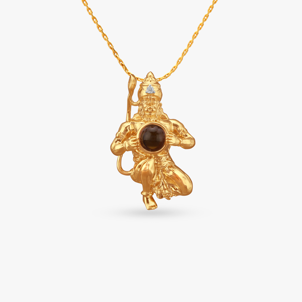 Sacred Hanuman Diamond Pendant