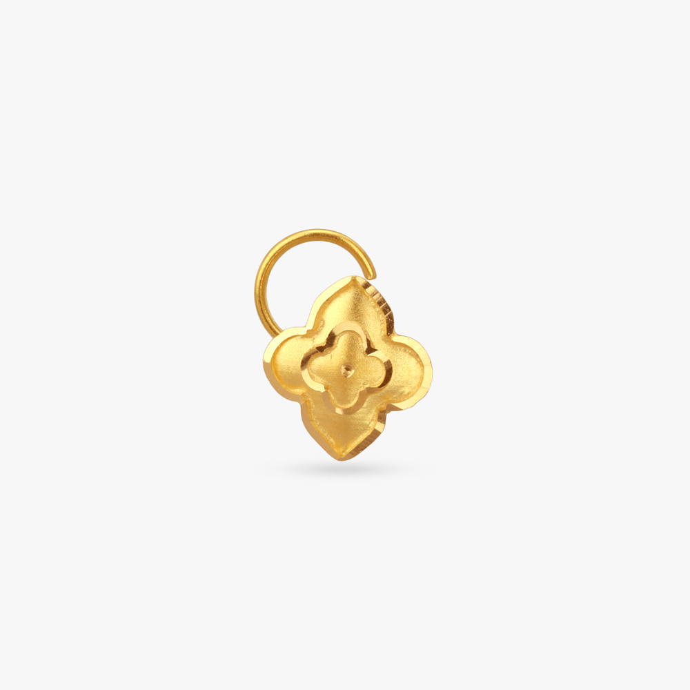 Charming Petals Gold Nose Pin
