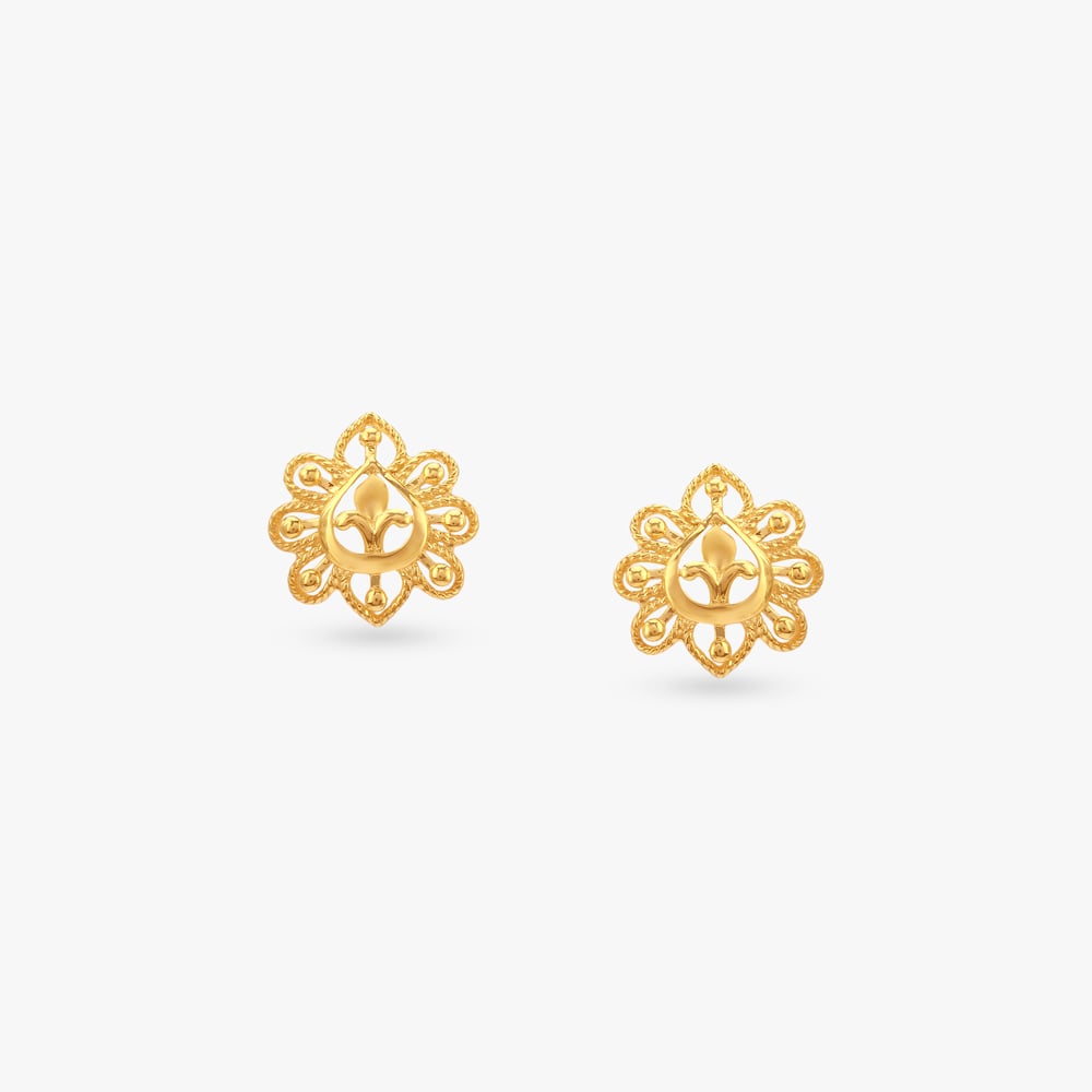 Eternal Grace Gold Stud Earrings