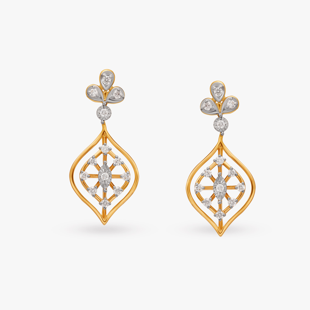 Radiating Simplicity Diamond Drop Earrings