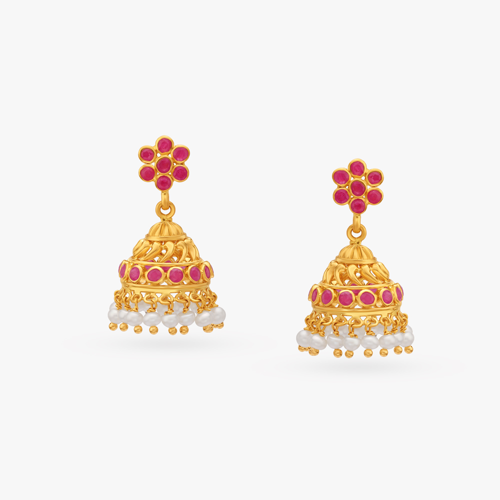 Elegant Swirl Jhumka Earrings