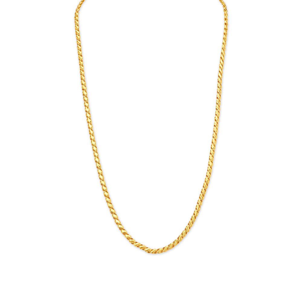 Rope Pattern Gold Chain For Men