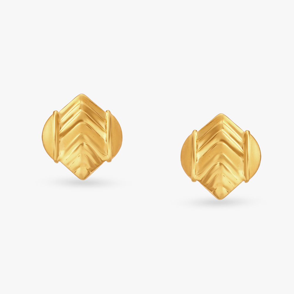 Novel Gold Stud Earrings