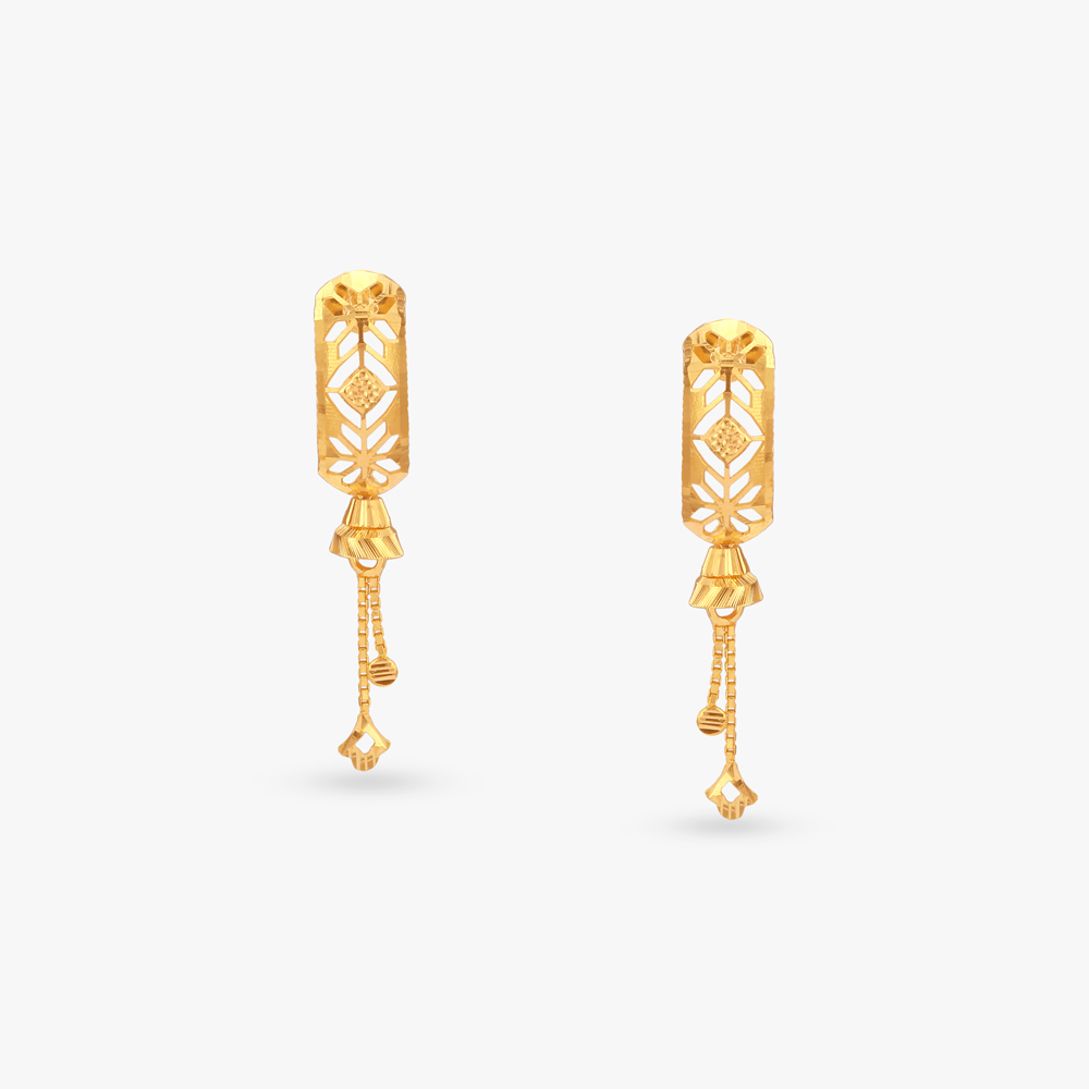 Delicate Tassel Gold Drop Earrings