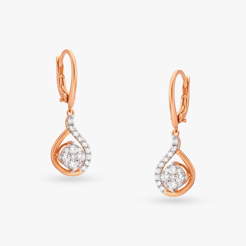 Teardrop Diamond Drop Earrings
