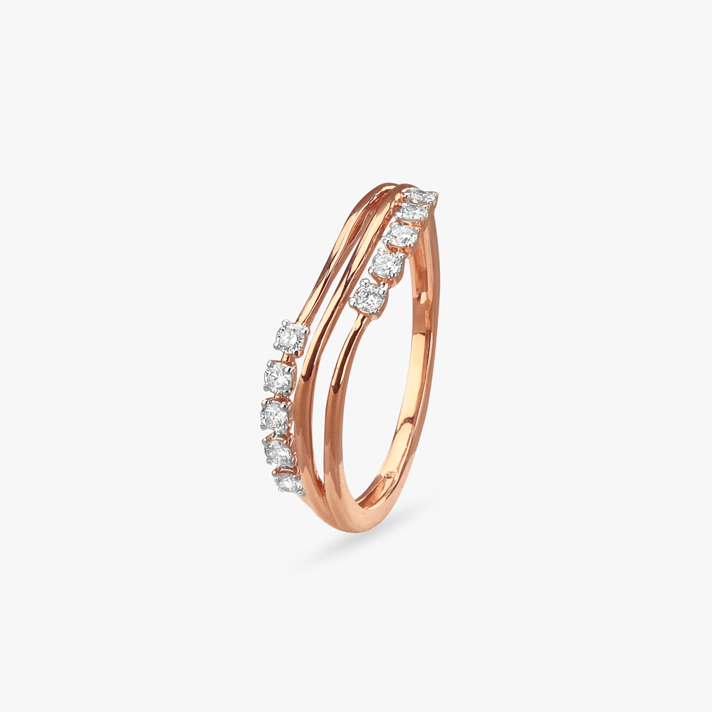Glowing Wave Diamond Finger Ring
