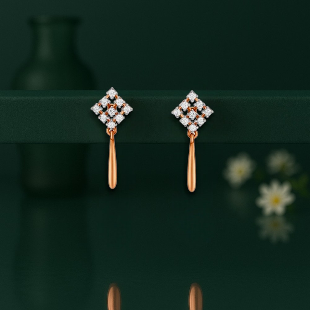 Slender Elegance Diamond Drop Earrings