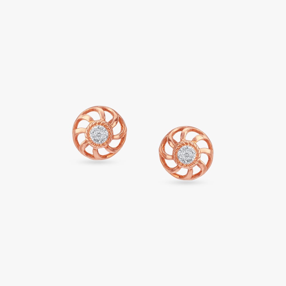 Blush Bloom Diamond Stud Earrings