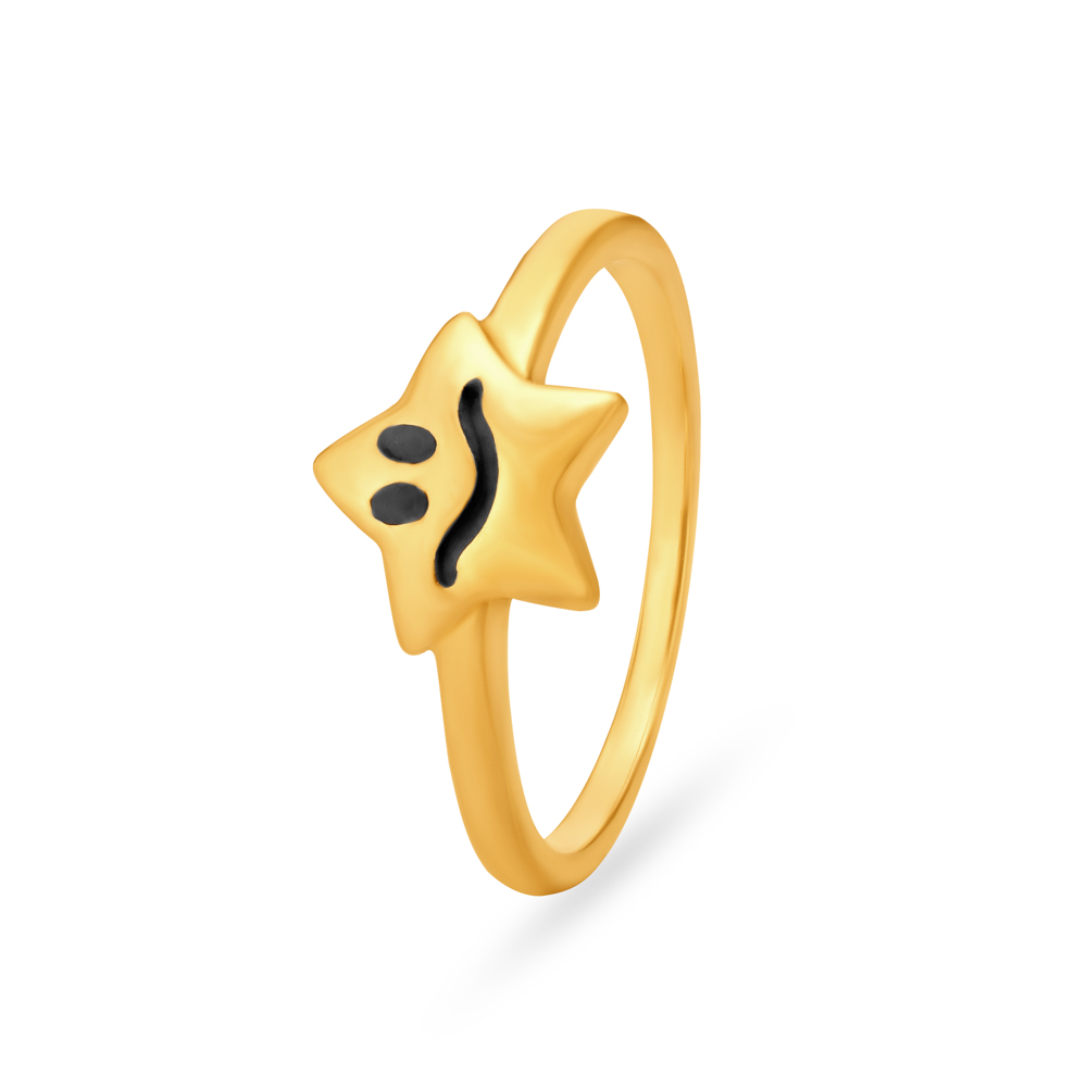 Charming Gold Star Ring for Kids