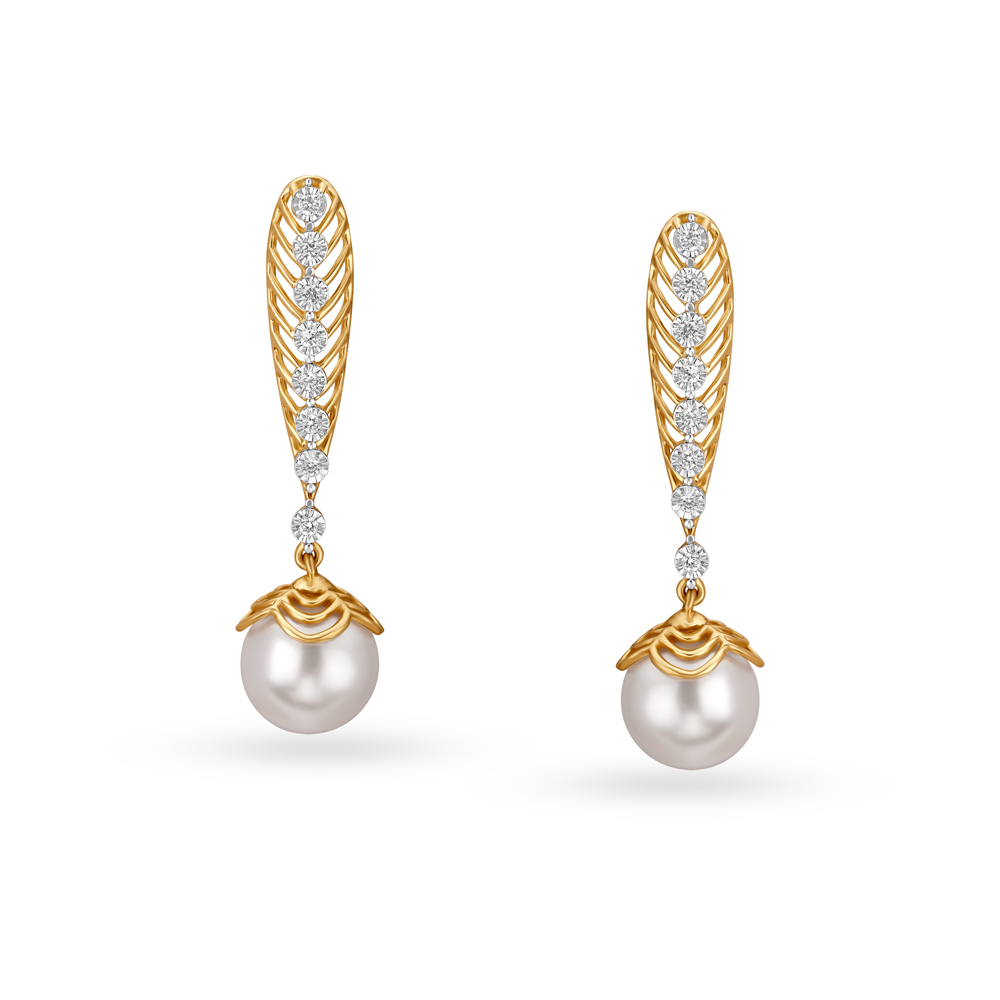 

Diamond Drop Earrings with Rock Crystal