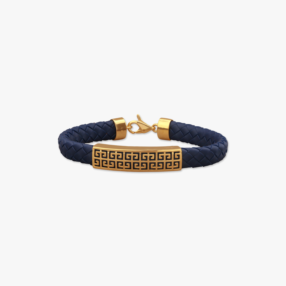 Rectangular Link Gold Bracelet for Men