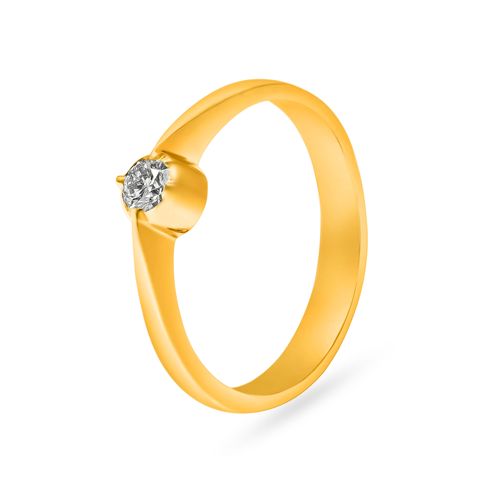 Ageless 22 Karat Yellow Gold and Diamond Finger Ring