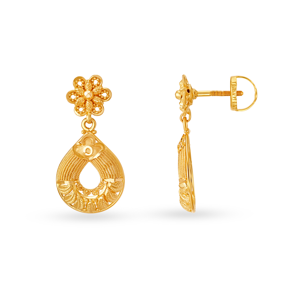 

Floral Teardrop Drop Earrings