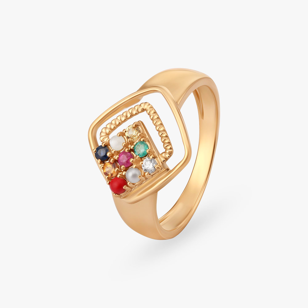 

Modern Charm Navaratna Ring For Men