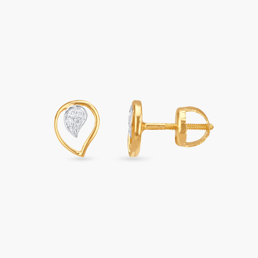 

Sleek Teardrop Diamond Stud Earrings for Kids