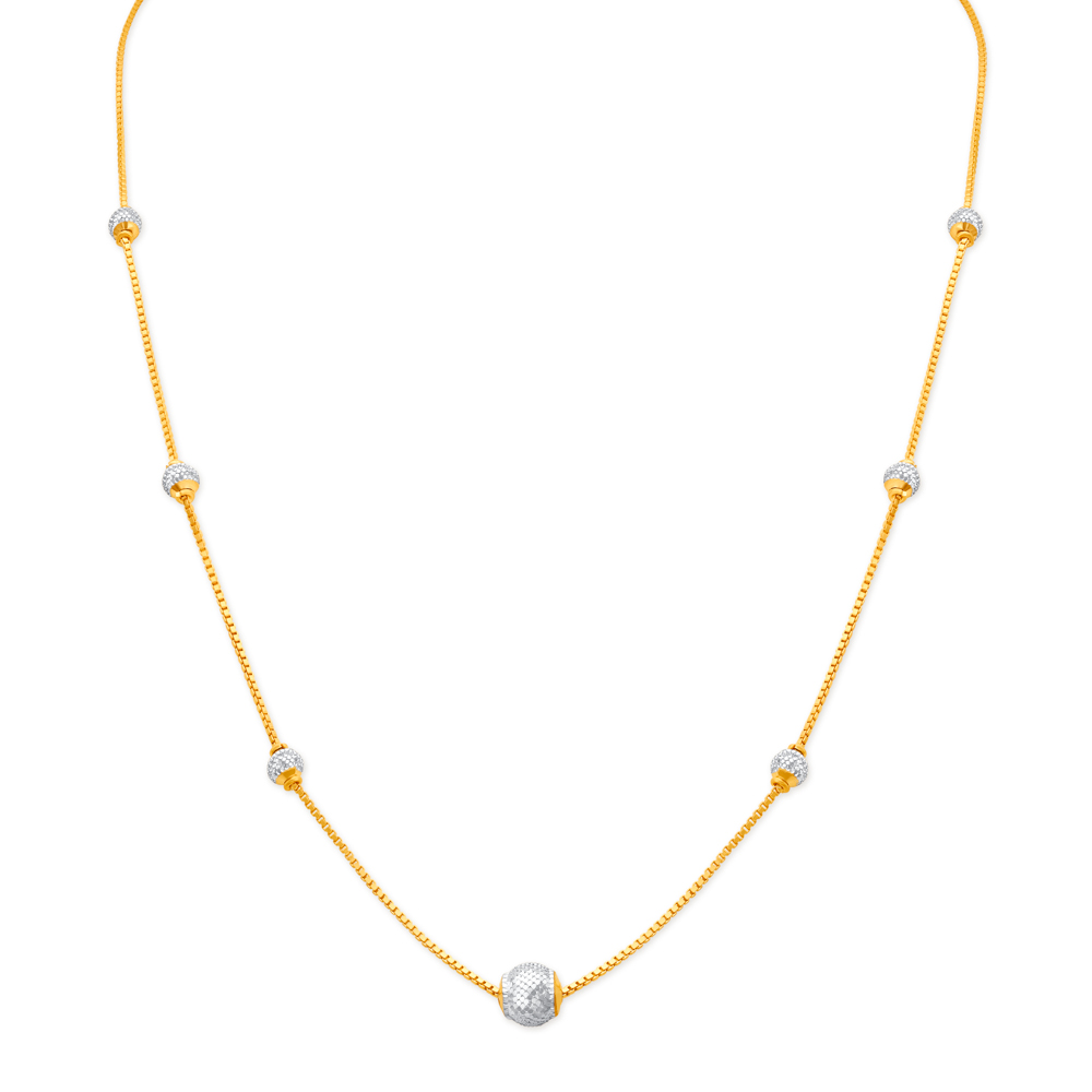 Ethereal Gold Chain with Textured Beads