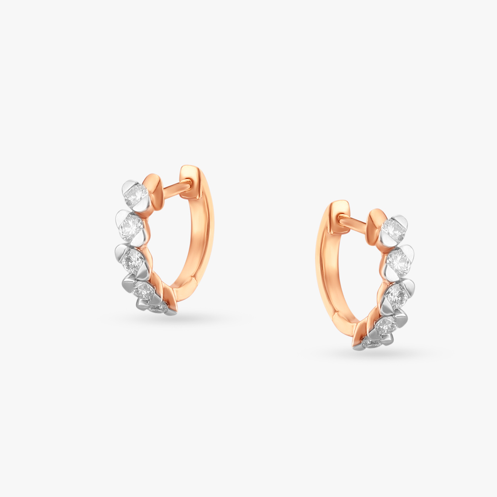 Elegant Diamond Hoop Earrings