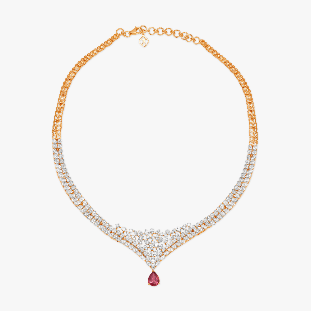 

Epitome of Grace Natural diamond Necklace Set