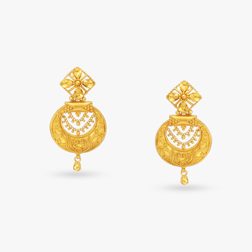 Ornate Gold Drop Earrings
