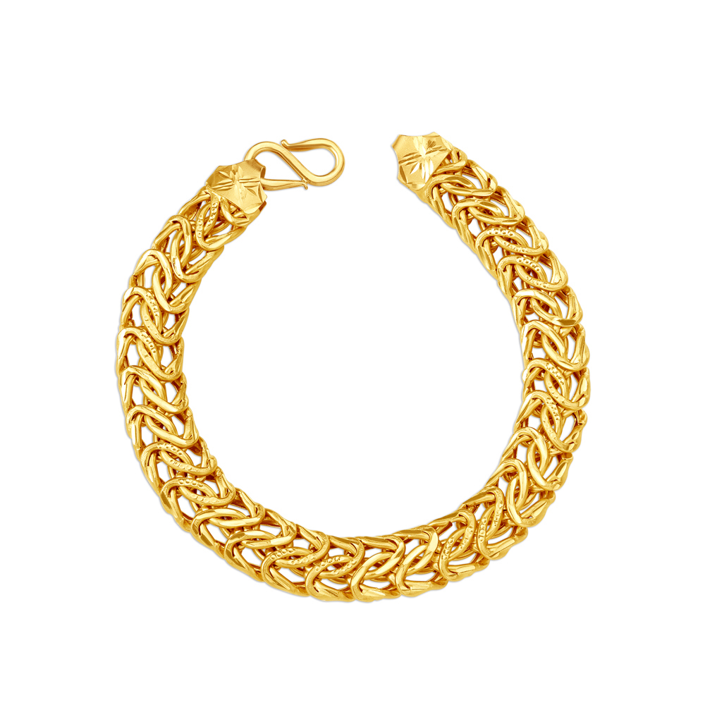 Luxurious 22 Karat Yellow Gold Byzantine Chain Link Bracelet