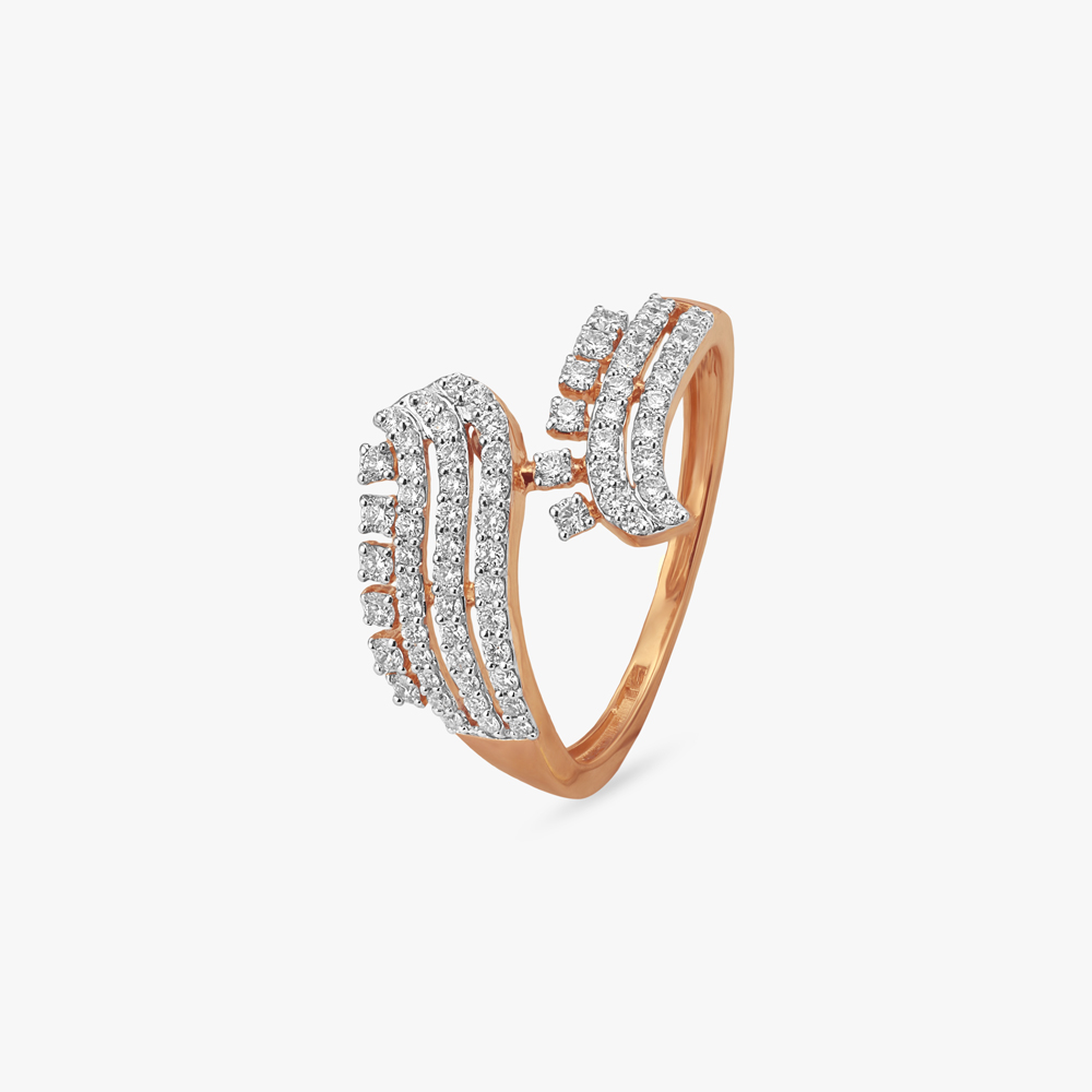 Ripple Curve Diamond Ring