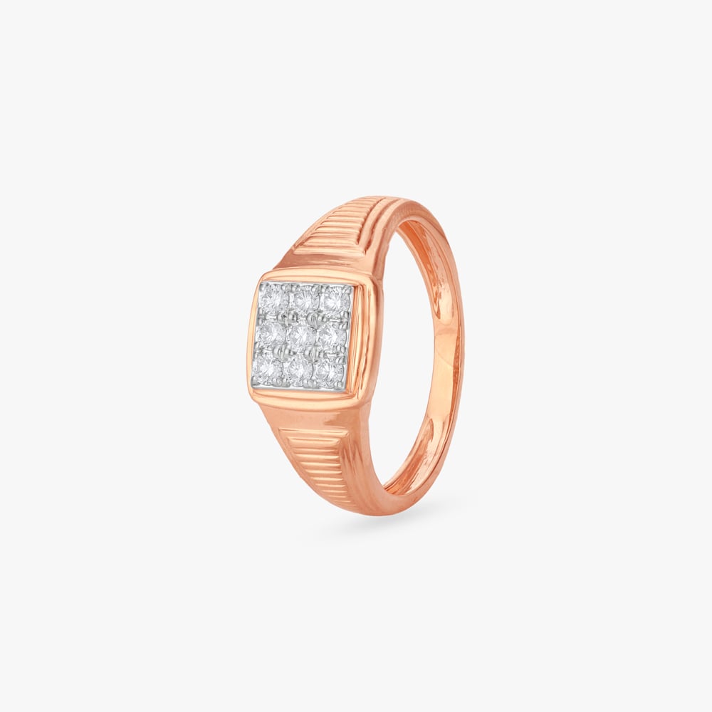 Edgy Matrix Diamond Finger Ring for Men
