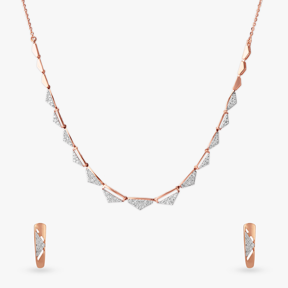 Triangular Grace Diamond Necklace Set